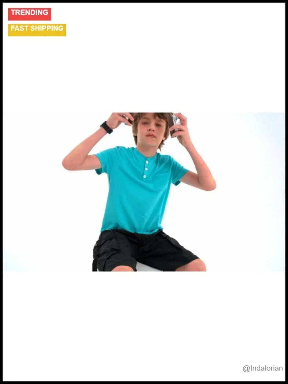 3 Pack Boys Henley T-Shirts Short Sleeve Cotton Blend Tees with Pocket Button